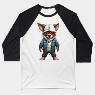 Cool Graffitti Cartoon Chihuahua Baseball T-Shirt